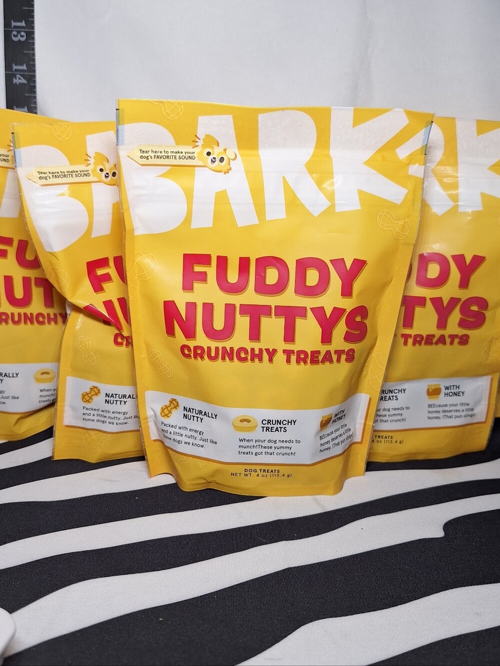 NWT Bark Fuddy Nuttys Crunchy Dog Treats- 5 pack, 5x 4oz Bags